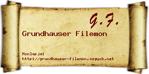 Grundhauser Filemon névjegykártya